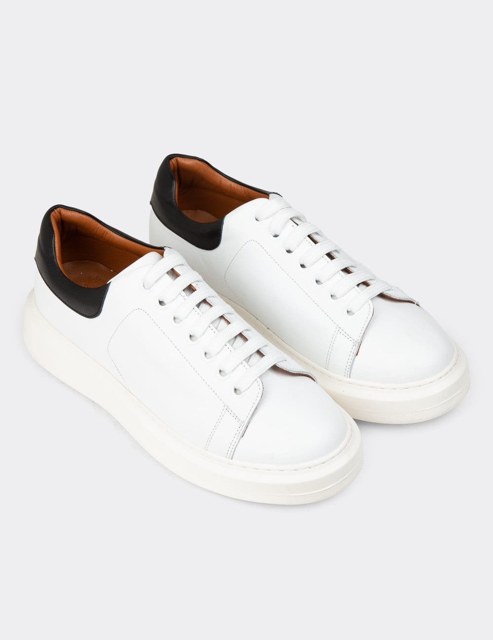Men's White Leather Sneakers