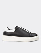 Men's Black Leather Sneakers