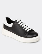 Men's Black Leather Sneakers