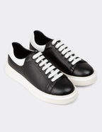 Men's Black Leather Sneakers