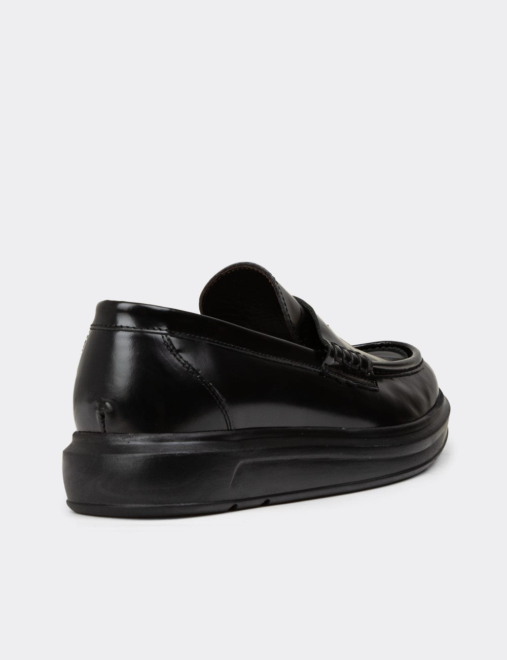 Men's Black Leather Loafers