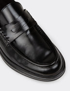 Men's Black Leather Loafers