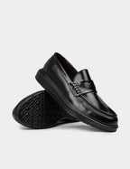 Men's Black Leather Loafers