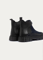 Leather and Suede Combat Boots