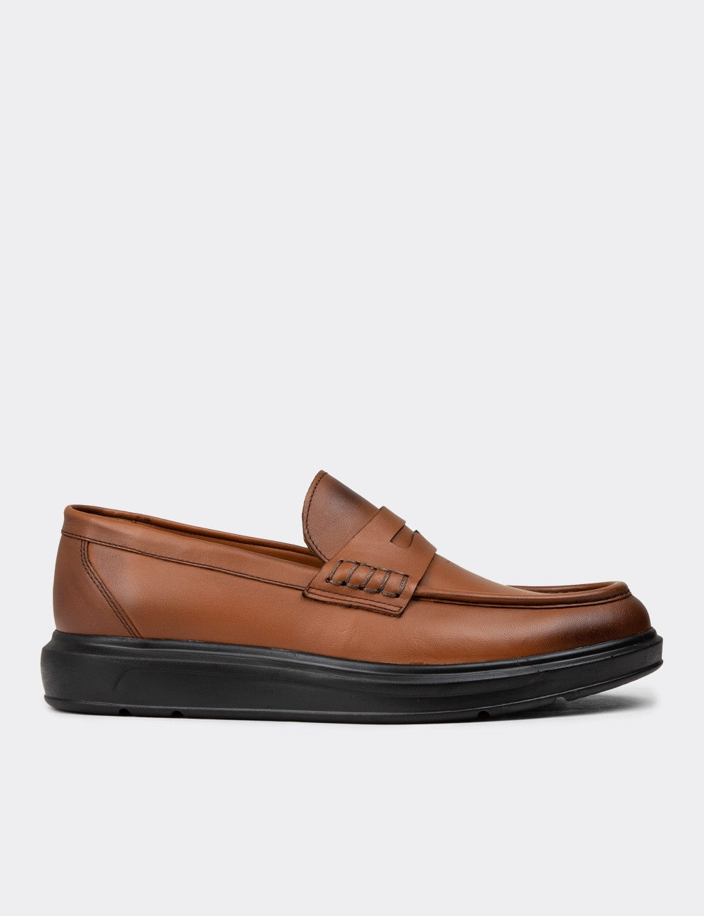 Men's Tan Leather Loafers