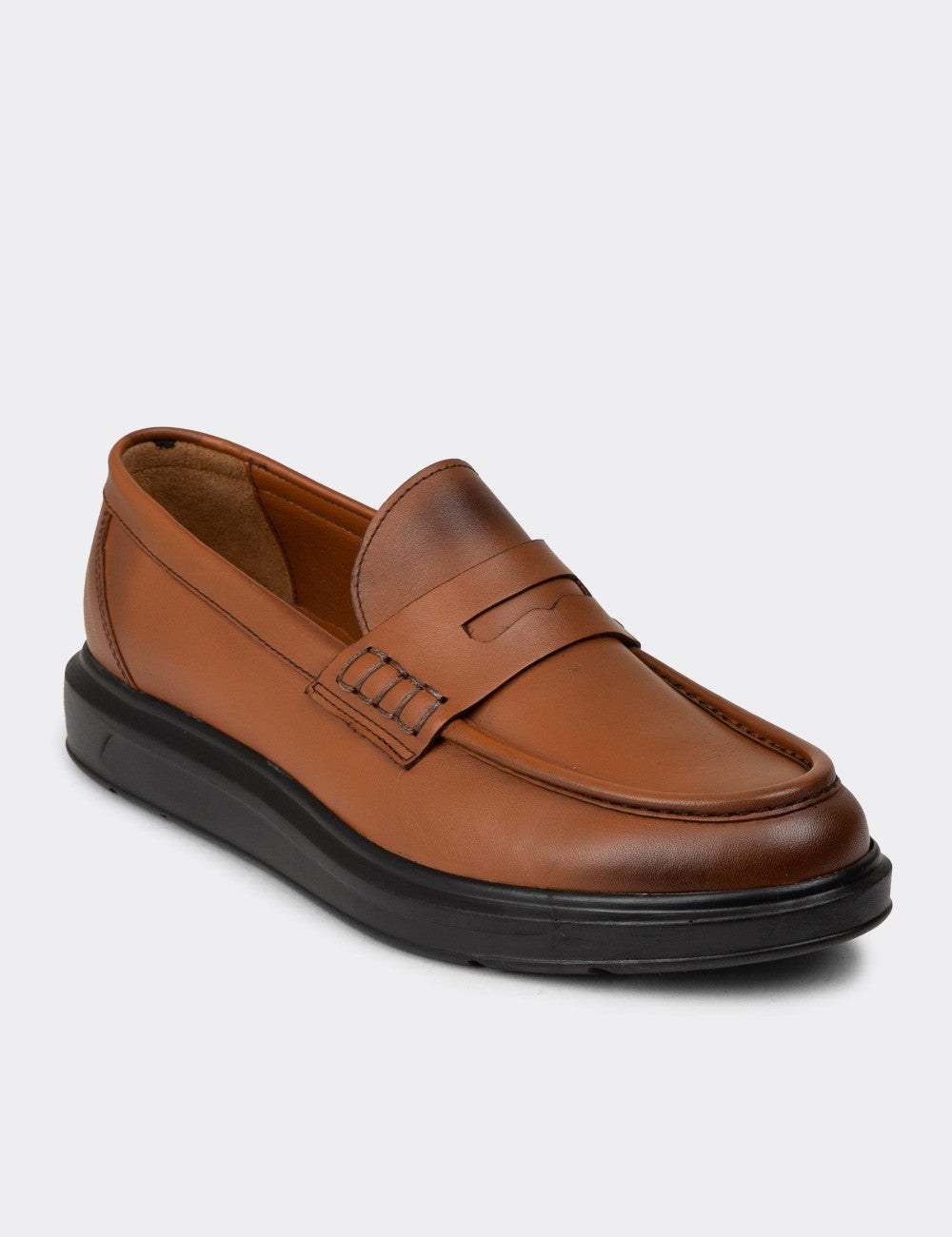 Men's Tan Leather Loafers