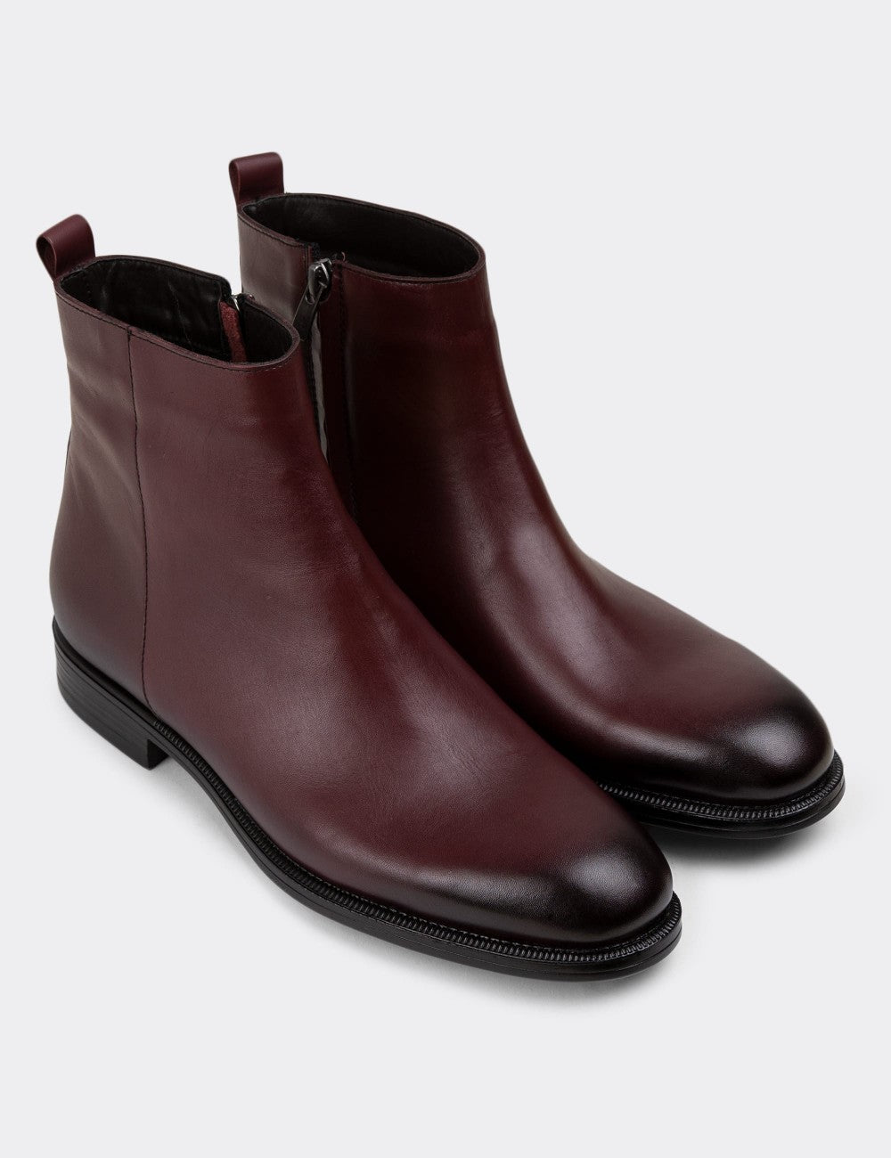 Burgundy Leather Boots
