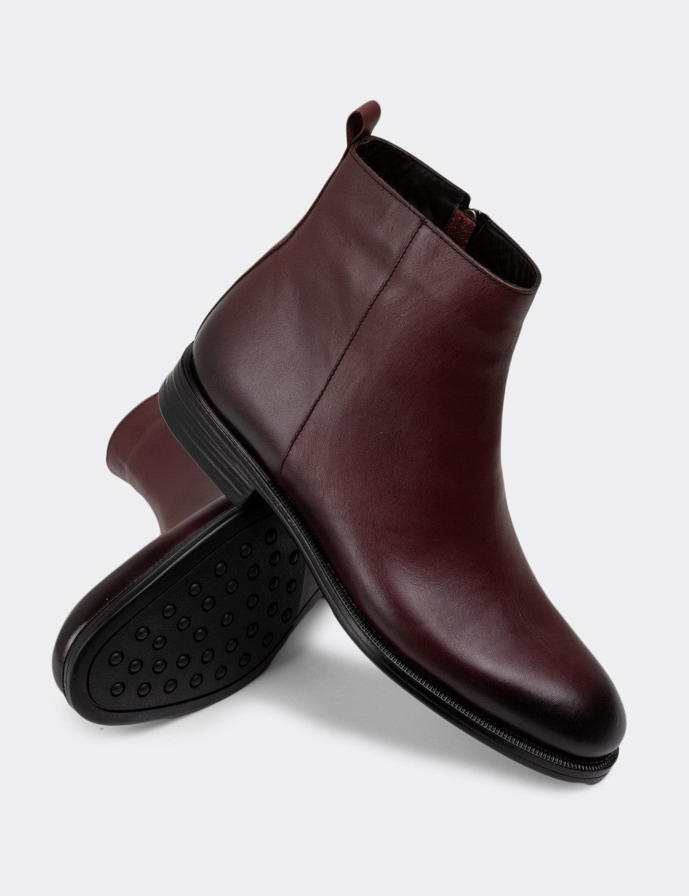 Burgundy Leather Boots
