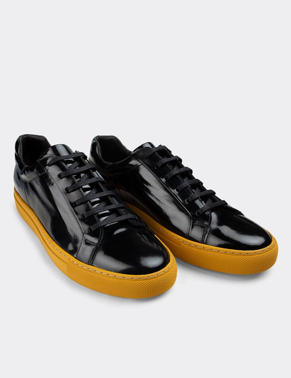 Black Leather Sneakers