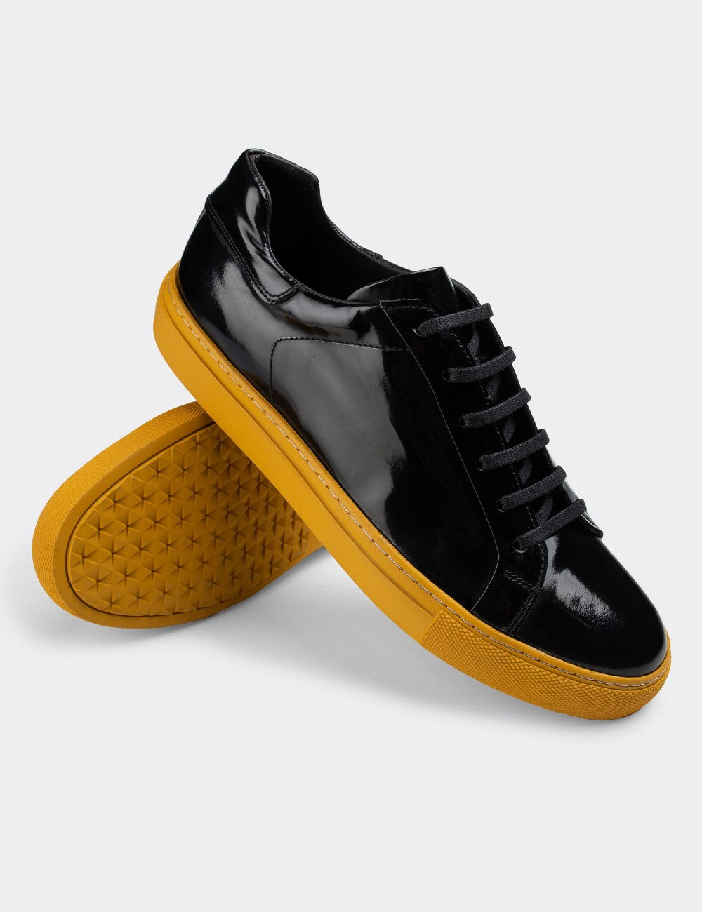 Black Leather Sneakers