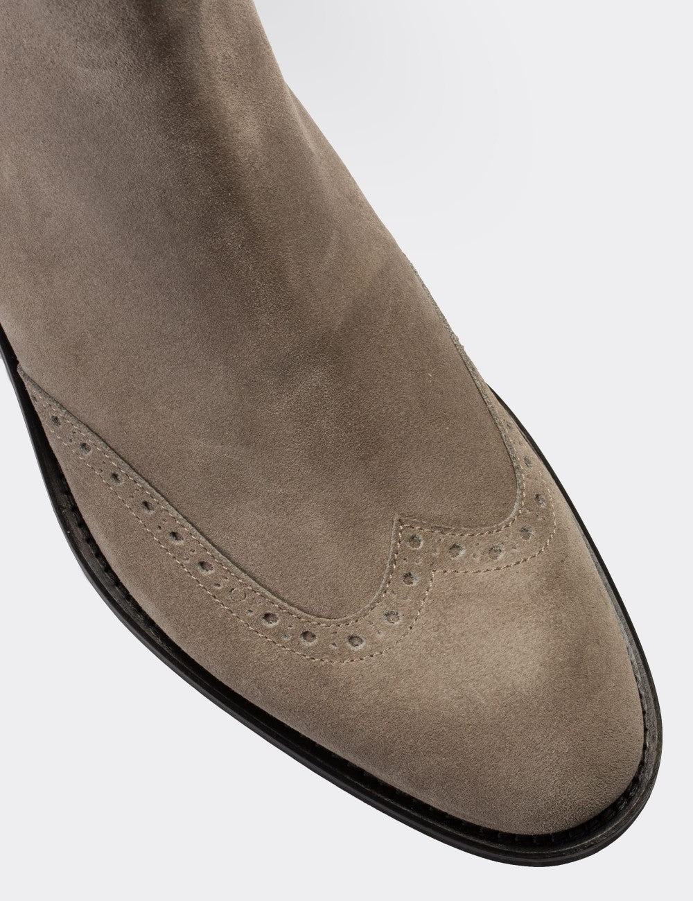 Gray Suede Leather Chelsea Boots