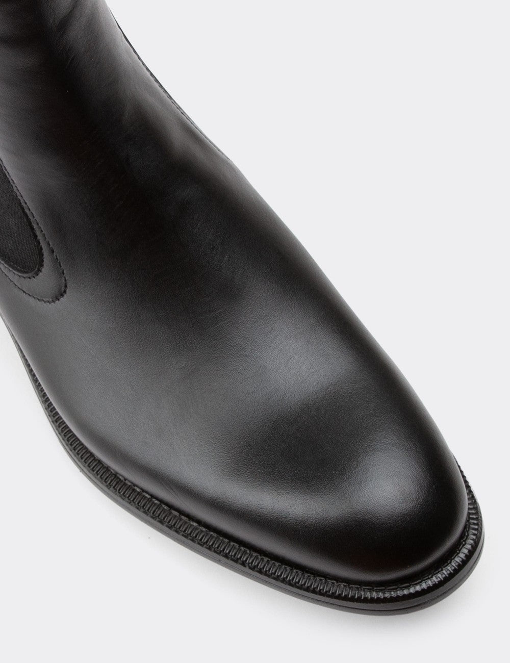 Black Leather Chelsea Boots