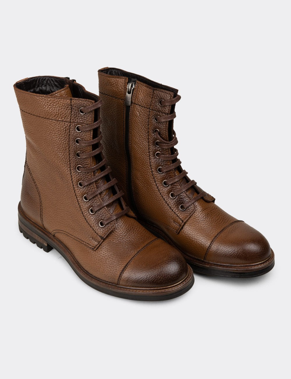 Tan Leather Postal Boots