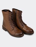 Tan Leather Postal Boots