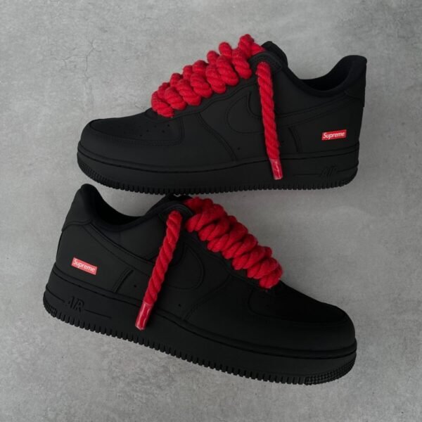 Black “Rope Laces Red Tint” V1 Sneakers