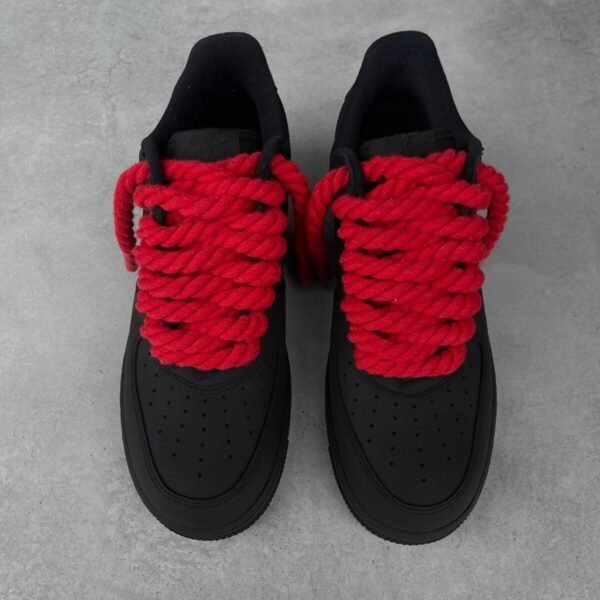 Black “Rope Laces Red Tint” V1 Sneakers