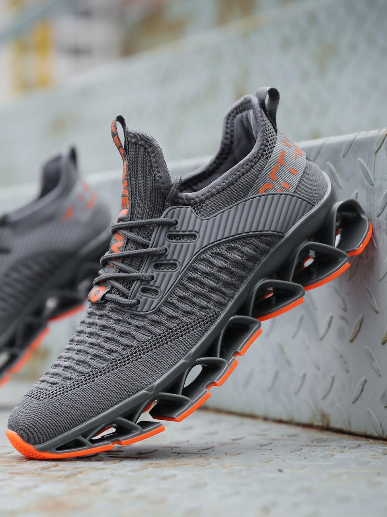 Men's Letter Design Fall Running Durable Athletic Jogging Shoes