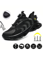 Men's Colorblock Rotary Buckle Steel Toe Trainers