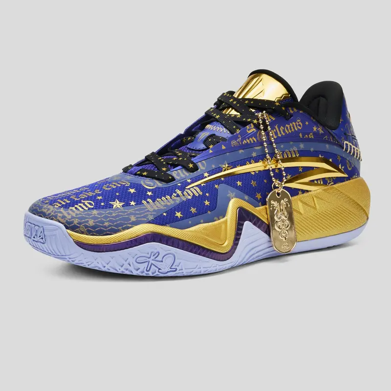 Premium Gold-Accent Men's Basketball Sneakers
