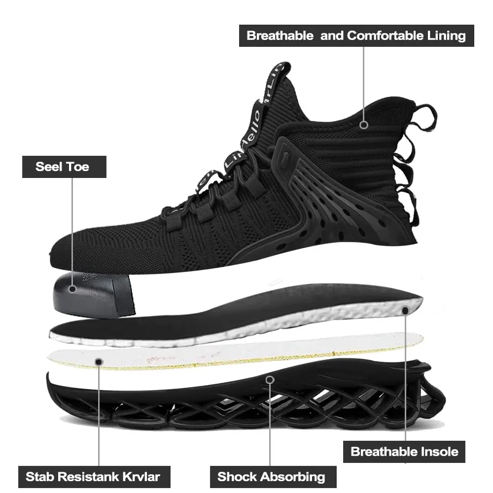 Steel Toe Shoes For Men Women Breathable Safety Shoes
