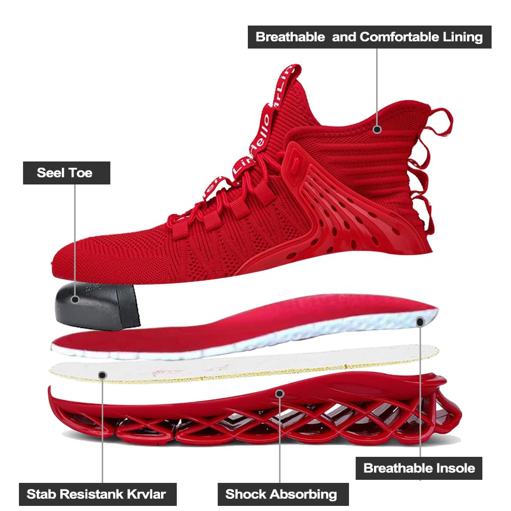 Steel Toe Shoes For Men Women Breathable Safety Shoes