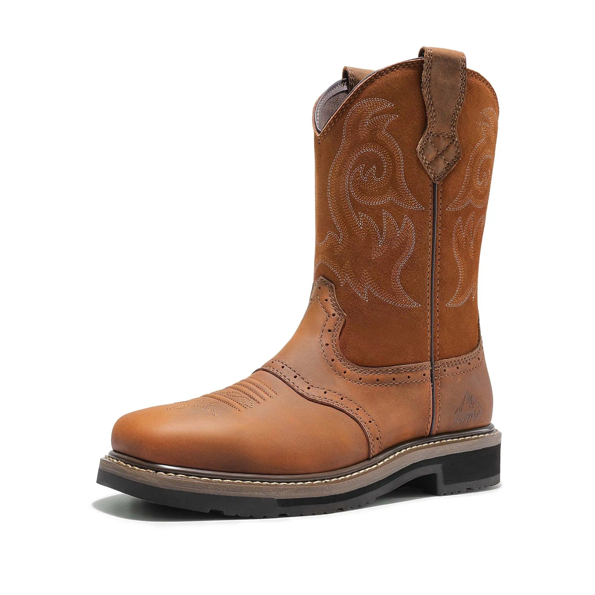 Western Square Toe Leather Work Boots