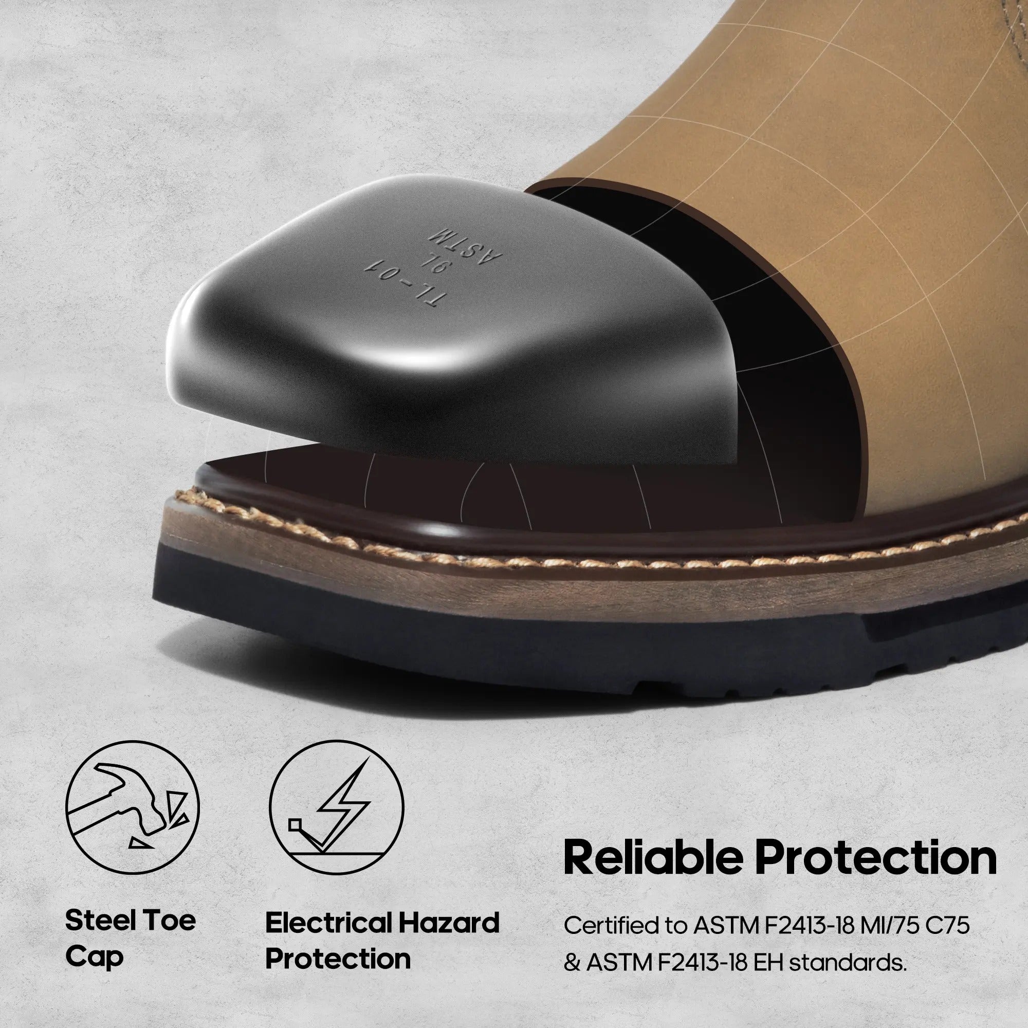 Western Square Toe Leather Work Boots