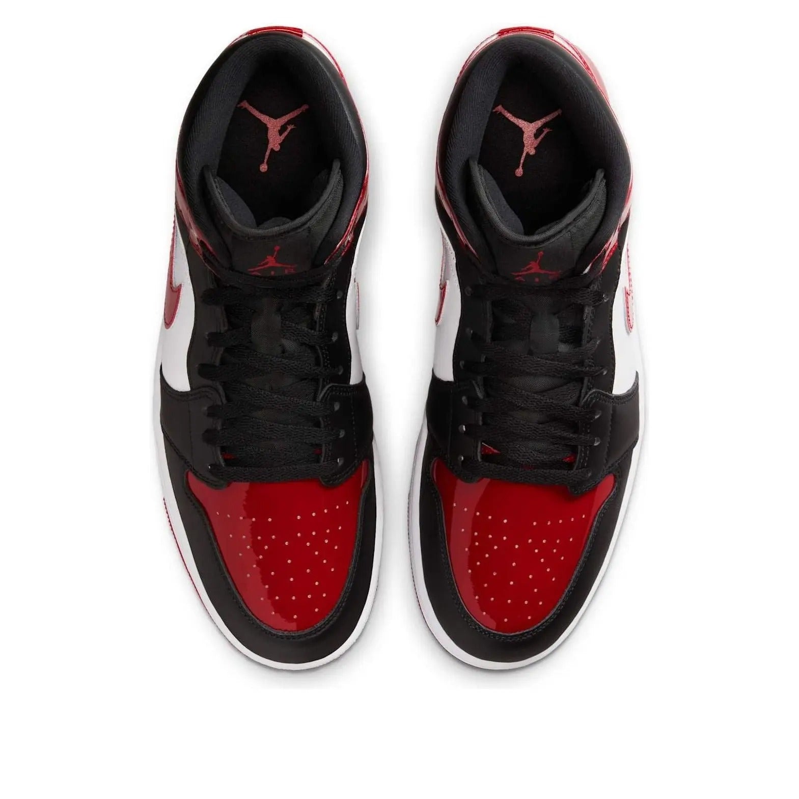 AJ1 Mid Bred Patent Leather Black Red
