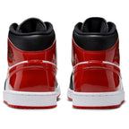AJ1 Mid Bred Patent Leather Black Red