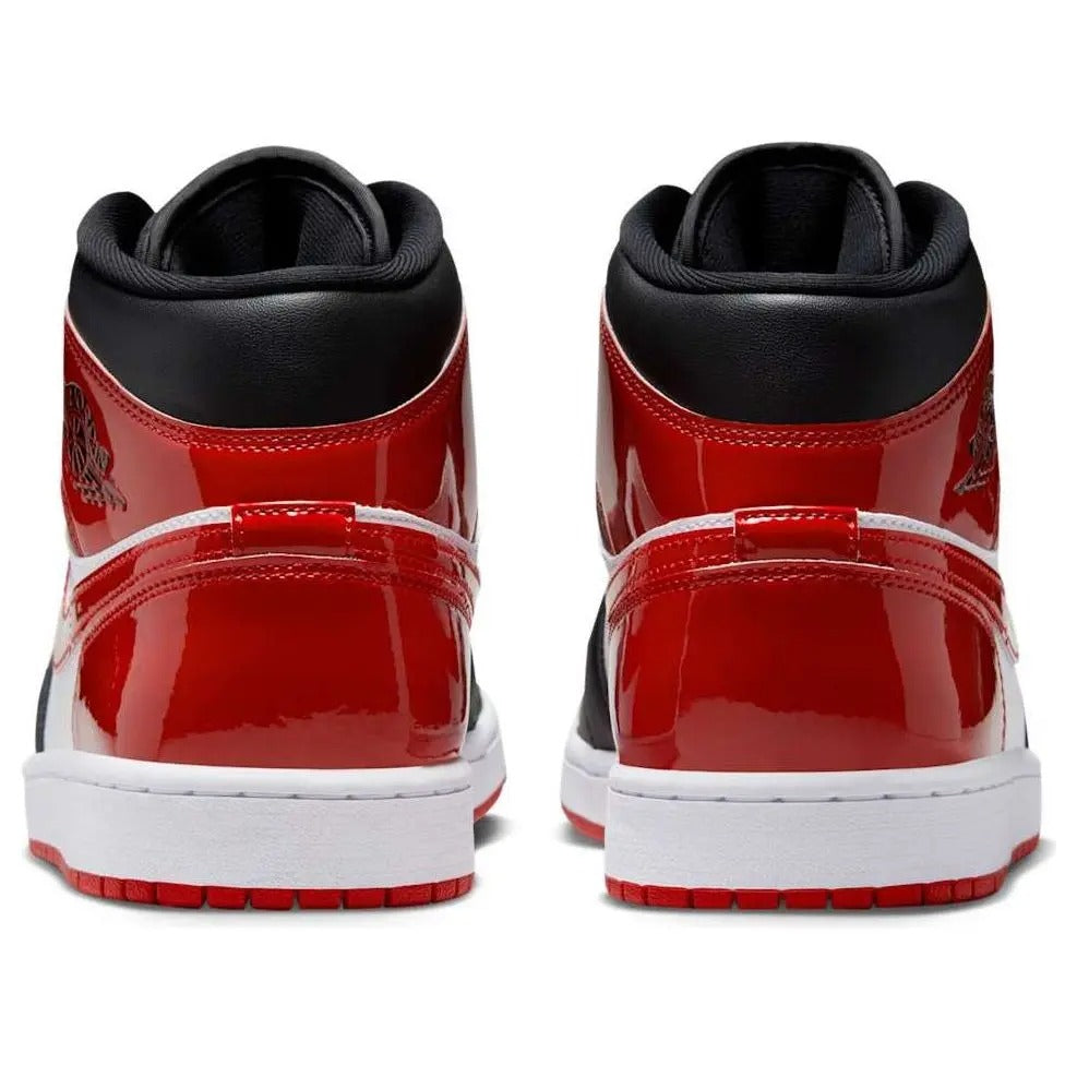 AJ1 Mid Bred Patent Leather Black Red