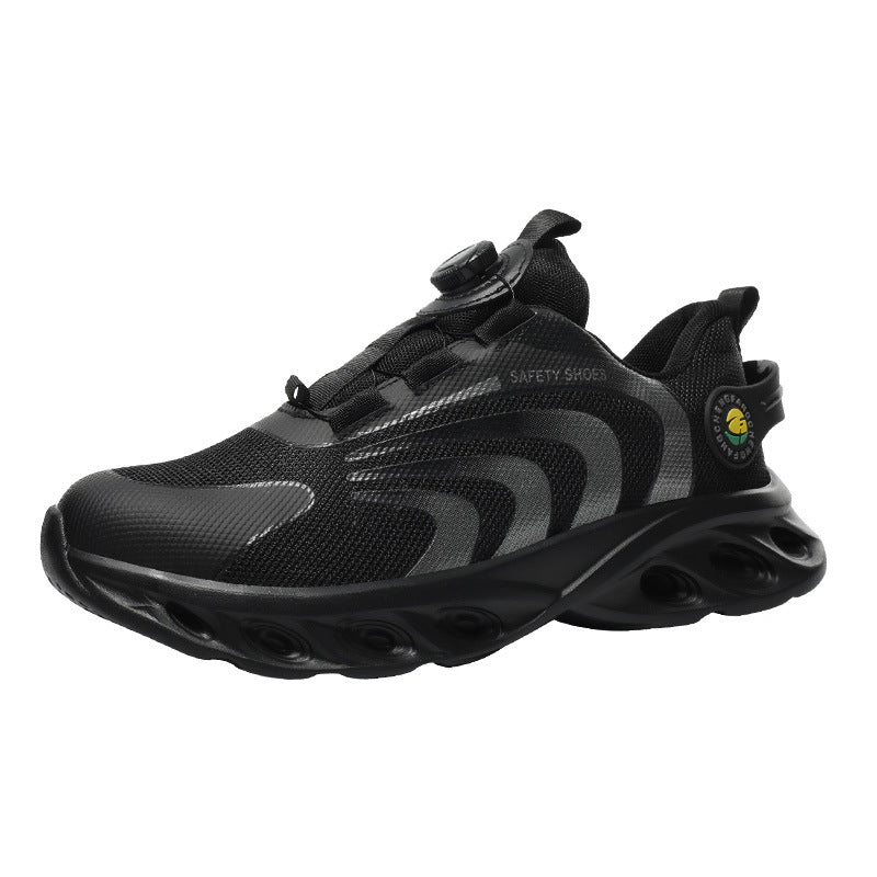 Men's Colorblock Rotary Buckle Steel Toe Trainers