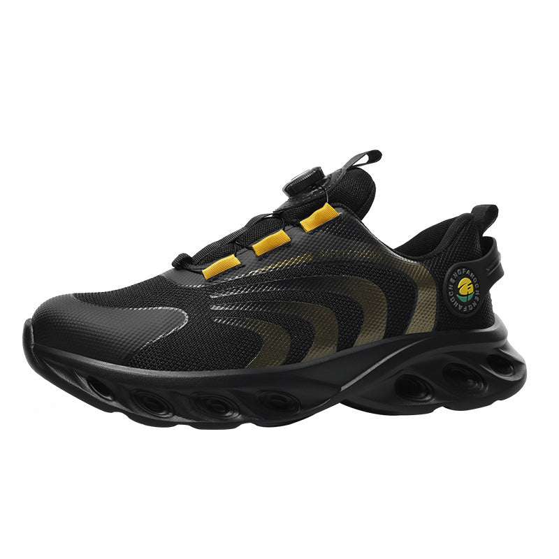 Men's Colorblock Rotary Buckle Steel Toe Trainers